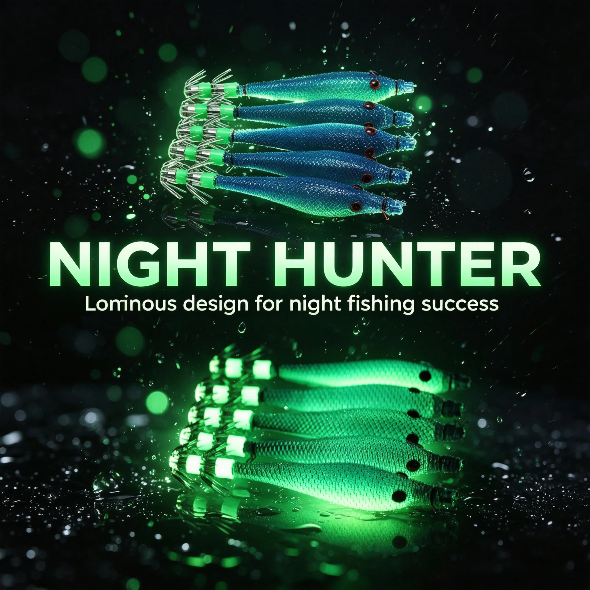 10 Pcs Noctilucent Soft-Body Squid Lure  And  3D Simulation Fish Eyes All-Purpose Sea-Fishing Bait for Squid Enthusiasts