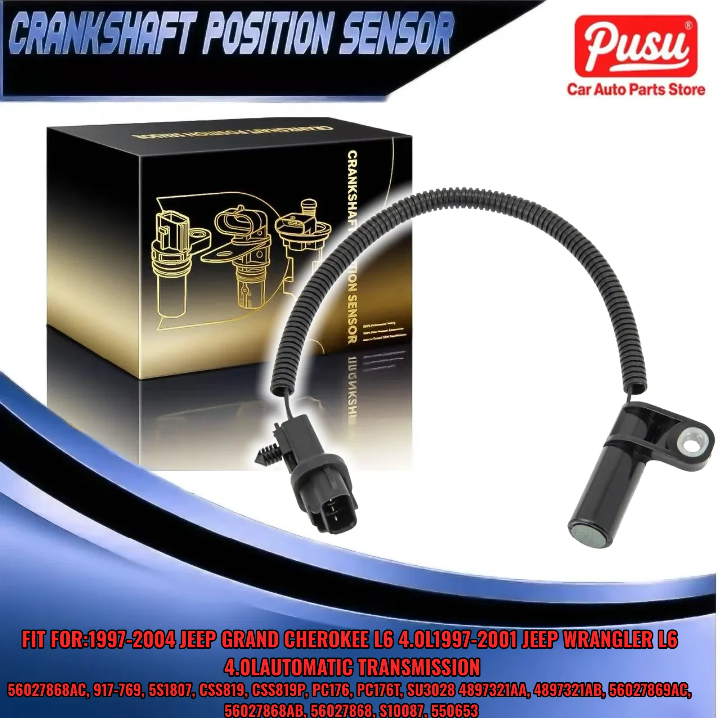 

56027868AB Crankshaft Position Sensor for 1997-2001 JEEP Grand Cherokee Wrangler 56027868AC 917-769