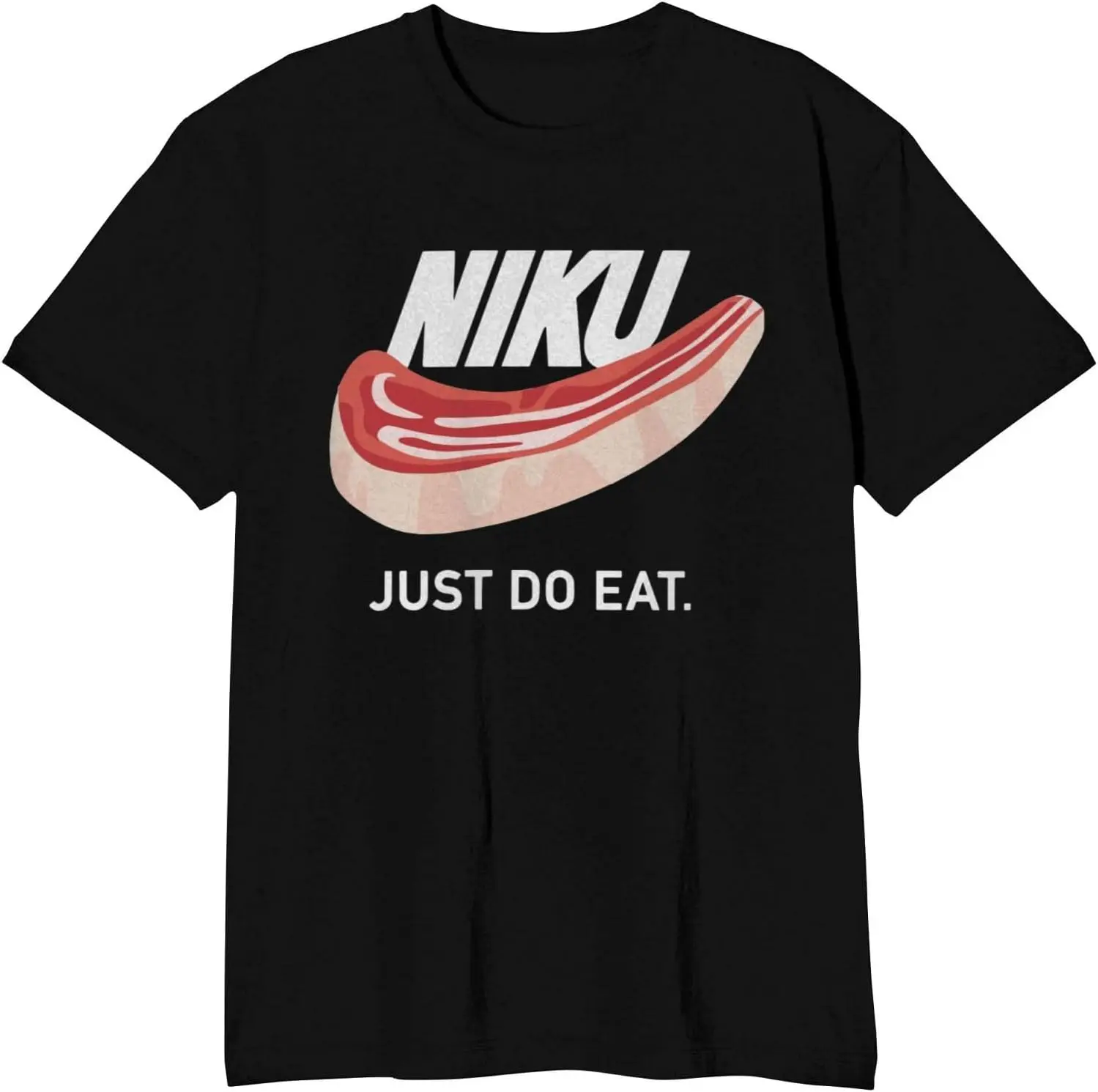 Funny NIKU Meat Parody Logo Character Men's Short Sleeve Funny Tee with Letters Present Design All-match Tops Tee Shirt Short