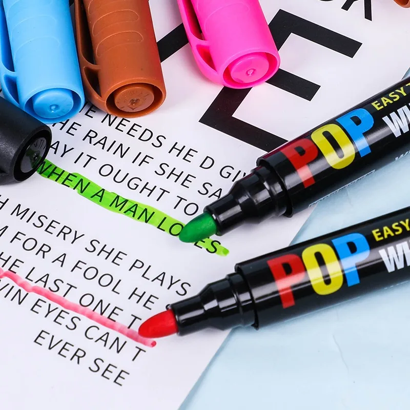 Artriink Erasable Whiteboard Markers 8colors / 12colors Refill Ink Office School Home Student Children's Drawing Marker Pen Art