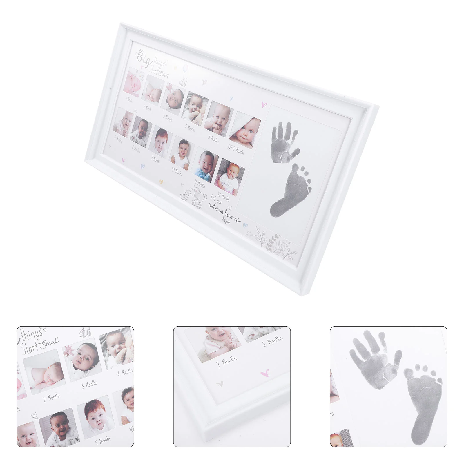 

First Year Book Baby Growth Photo Frame The Gift Commemorative Infant Wood Picture Newborn