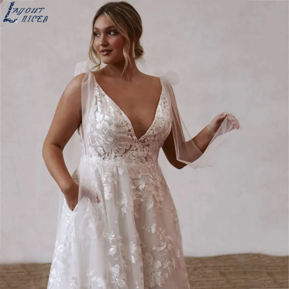 NICEB-vestido de novia de lujo con escote en V profundo, elegante, sin mangas, con espalda descubierta, hecho a medida, 2024NICEB-vestido de novia de lujo con escote en V profundo, elegante, sin mangas, con espalda des