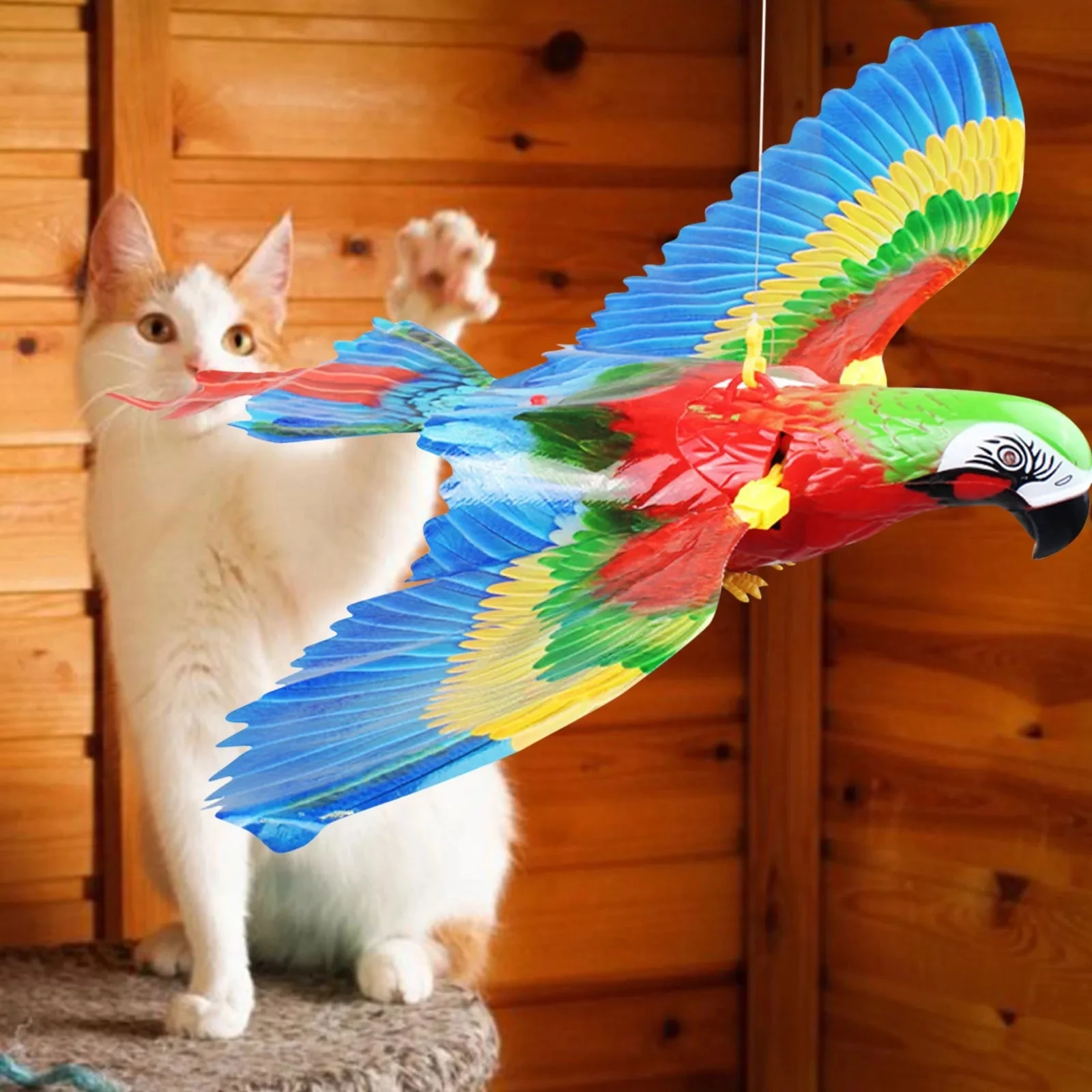 Electric Flying Bird Cat Toy Bird Simulation Interactive Hanging Parrot Eagle Flying Toy For Cats Relieve Boredom Teasing Toys