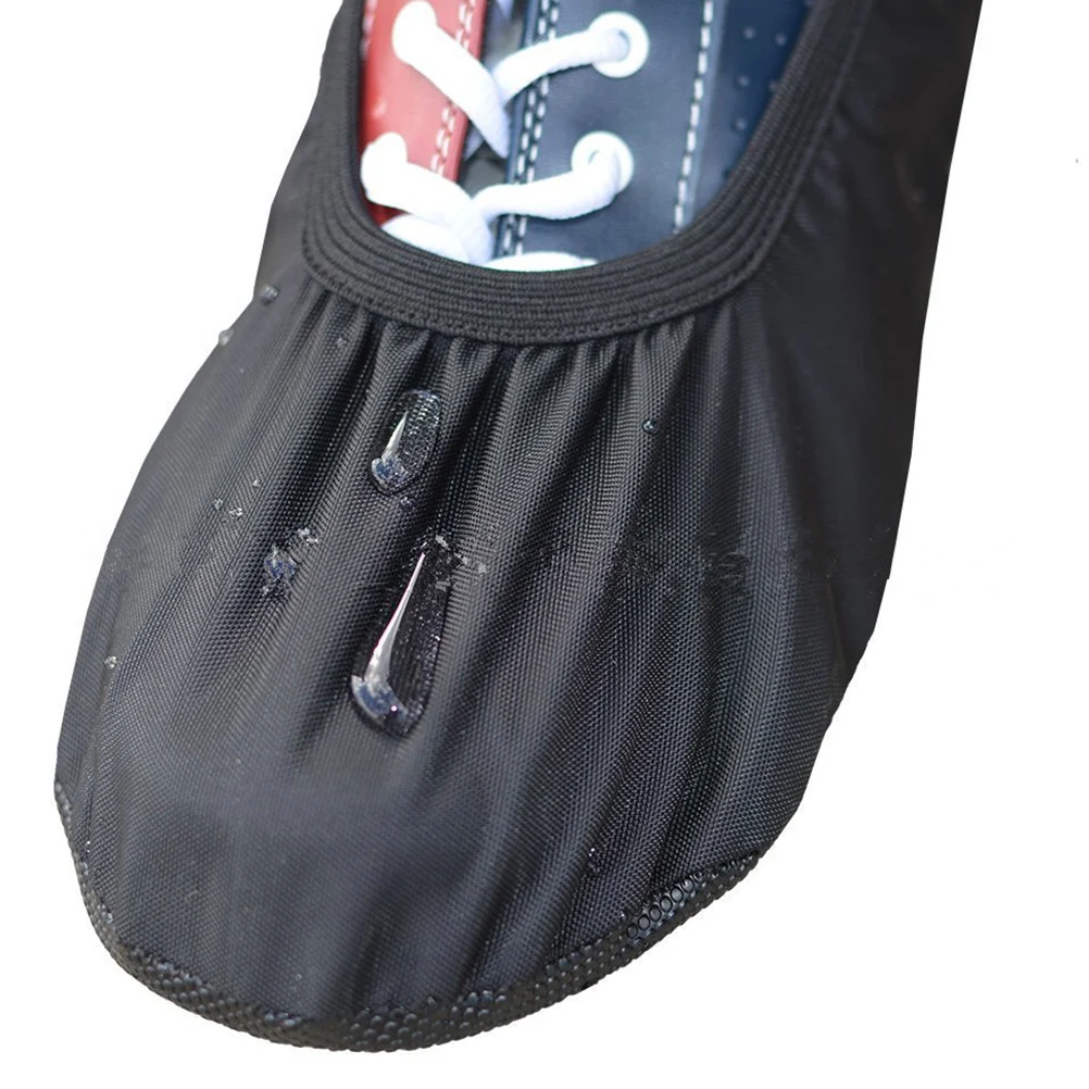 

Bowling Shoe Covers Waterproof Dustproof Nonslip Rubber Sole Light Foldable Black Color Overshoes Rain Snow Household Office Use