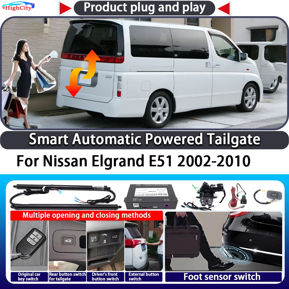 For Nissan Elgrand E51 2002-2010 OEM Smart Automatic Powered Tailgate Key Control Trunk Lift Close Kit Electric Power Tailgate