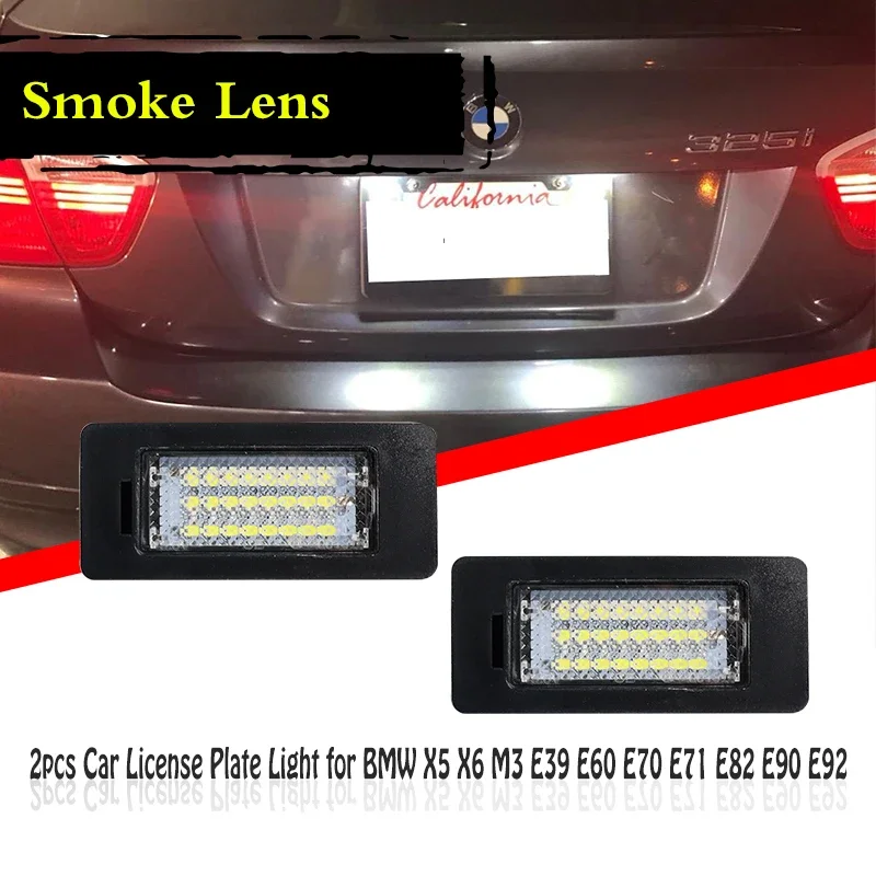For BMW 1 3 5 X Series X3 F25 F30 E92 E93 E46 M3 E39 F10 E60 E61 E82 E88 E90 E91 LED License Plate Lamps Car Number Plate Light