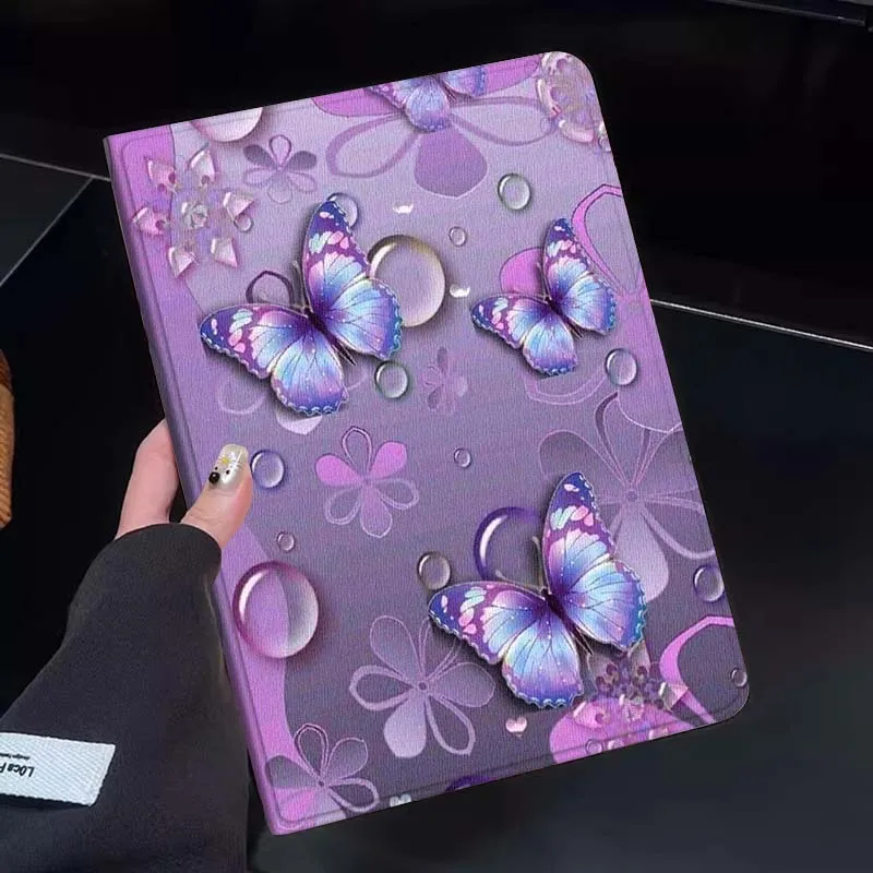 

Purple Butterfly Cartoon Pattern Tablet Case For Huawei Honor MatePad MediaPad Air 5 6 7 11 V6 V7 V8 V9 X9 X8 T10 T10s C5e T5