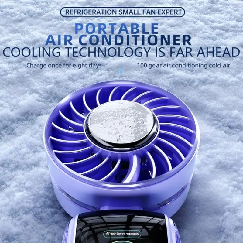 D0AB Air Cooling Fan Travel Fan Small Desk Fan Handheld Fan 3600mAh Quiet Fan 100 Speed Adjustable ABS Texture for Children