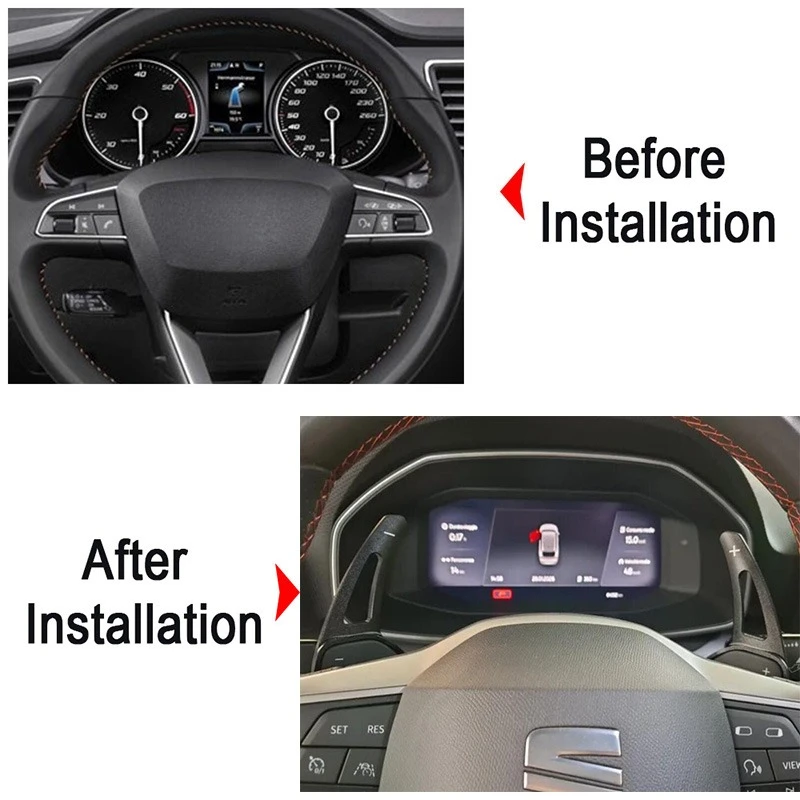 Shift Paddle DSG Gear Stickers For Seat Leon FR Cupra Ateca Ibiza 6P Arona Tarraco Alhambra Car Steering Wheel Extension Shifter view 3