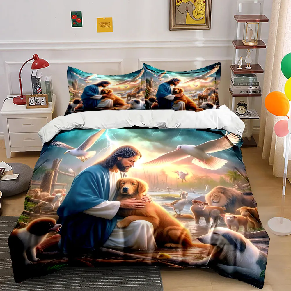 

"Compassion for Animals in Nature" Exquisite three-piece bedding set gift for kids and adults