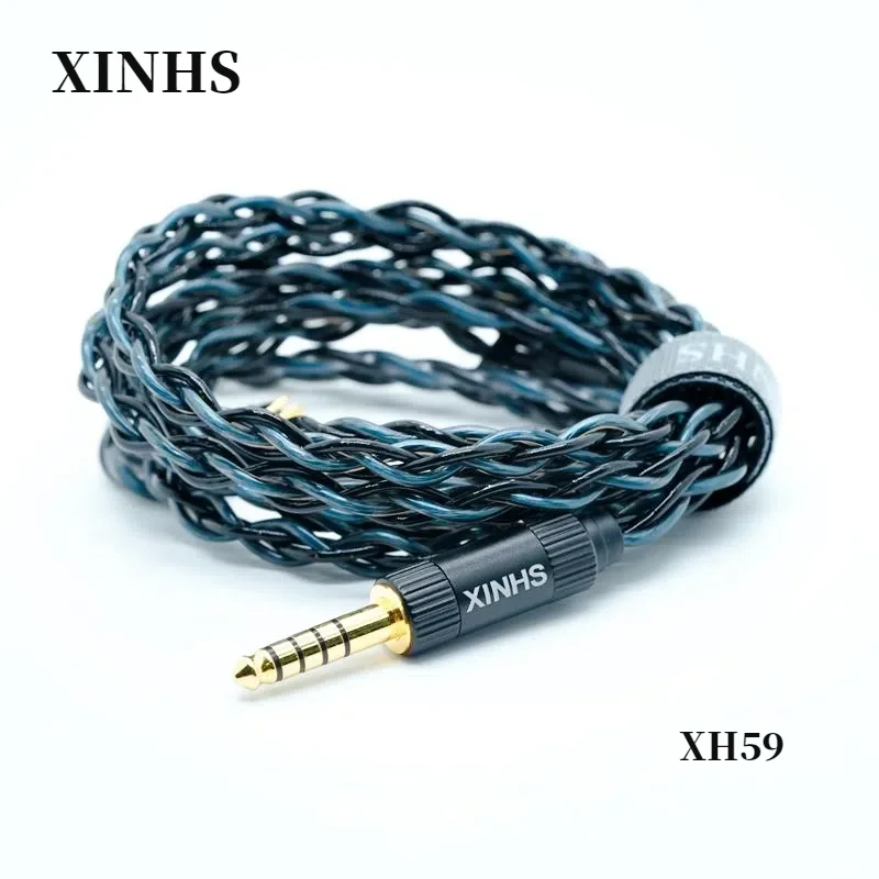

XINHS XH59 Dark Green Black 4 Cores OCC Silver Plated + Five Elements IEM Cable 2.5MM 3.5MM 4.4MM IE900/MMCX/KZ QDC