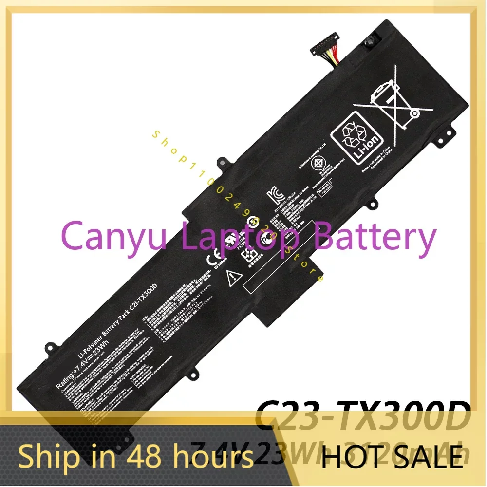 

2024 New C21-TX300D Battery For ASUS Transformer Book TX300CA 7.4V 23Wh 3120mAh Batteries