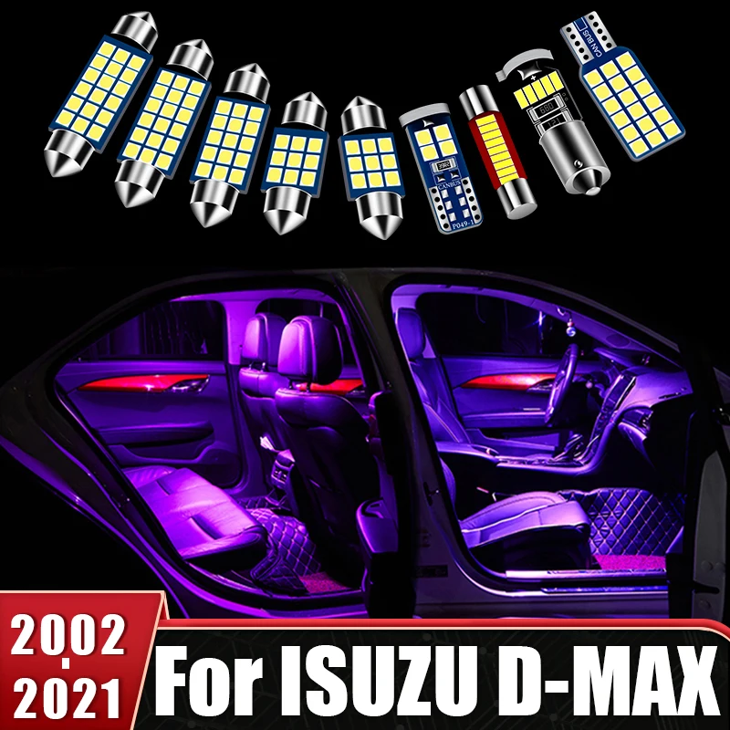 

For ISUZU D-MAX Dmax 2002 - 2013 2014 2015 2016 2017 2018 2019 2020 2021 8pcs Car LED Interior Dome Lamp Trunk Light Accessories
