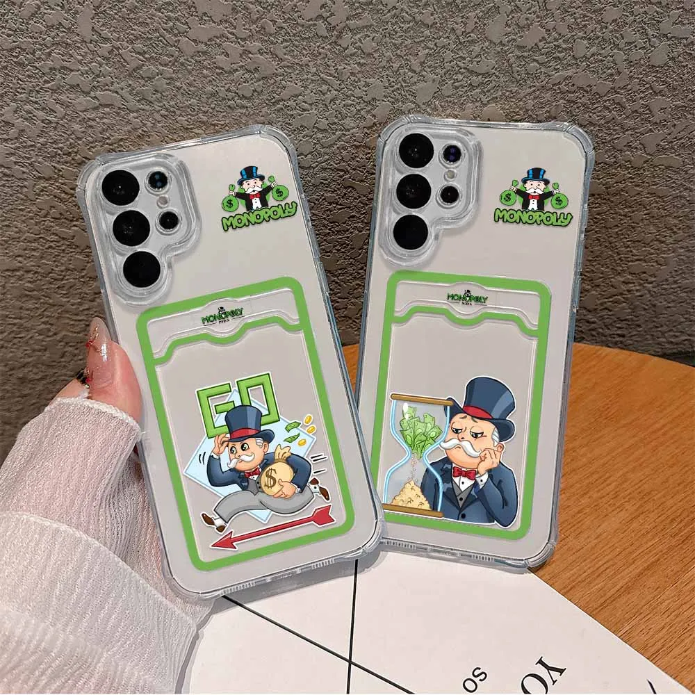 Cartoon Dollar Monopolies Card Hold Case For OPPO A16 A15 A74 A54 A98 Reno 7 8 Realme C55 C53 C35 C33 C31 9I 5G Anti-fall Cases image 3