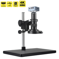 4K Feature HD Video Microscope 1-180X Continuous zoom C-Mount Parfocal Lens Takes Video Pictures Measurement Cellphone Repair