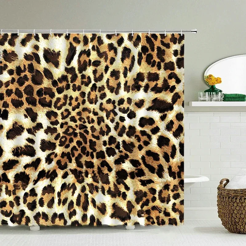 

FWM05Modern Leopard Shower Curtain 3d Bathroom Curtain with Hooks Decorative Partition Screen Polyester Washable Cloth Home 6Hn$