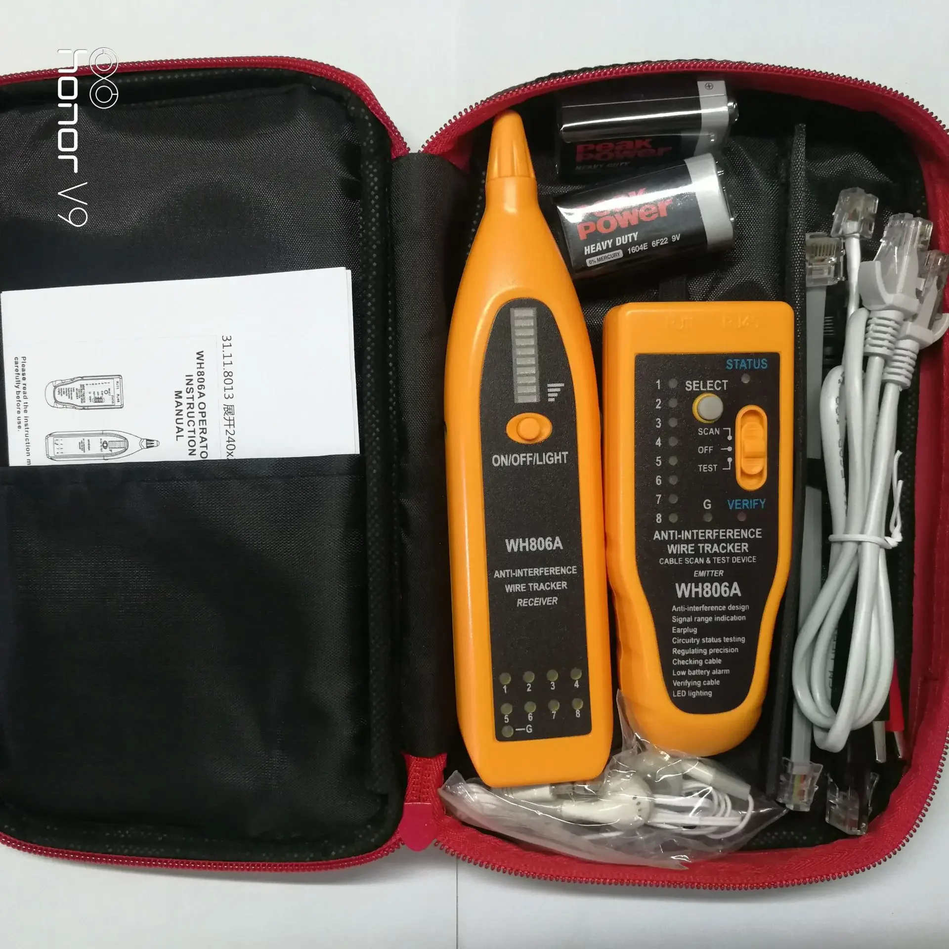 WH806A Network Line Finder, Portable Wire Tracer Cable Tester, Network Cable Analyzer for Telephone & LAN Cable Checking