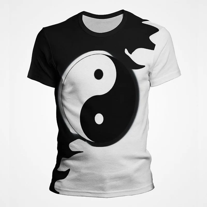 

2022 Summer Women Men 3D Printed T-shirt Yin Yang Gossip Punk Style T shirt ChildrenCool Tops Tee
