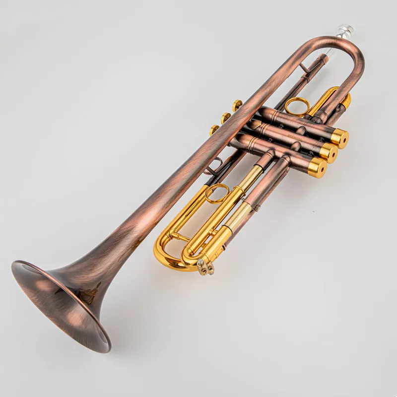 Il belin Musical Instruments Brass Bb Trumpet Unique Antique Copper Simulation Surface Small Bb Trumpet inventory