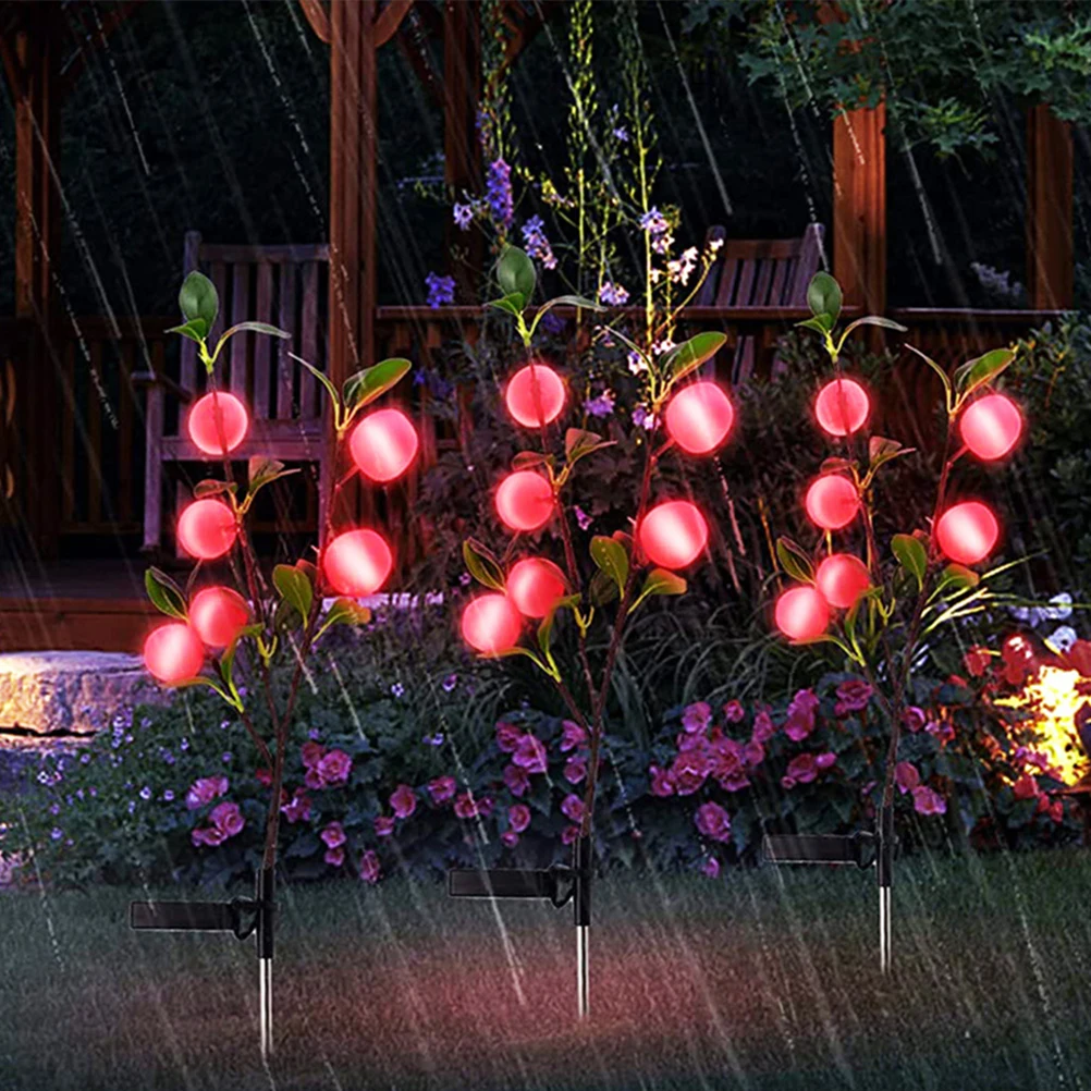 

Christmas Apples Shape Solar Lawn Light Garden Decking Lamp Outdoor Led Stake Light Waterproof Yard Decorative Lighting