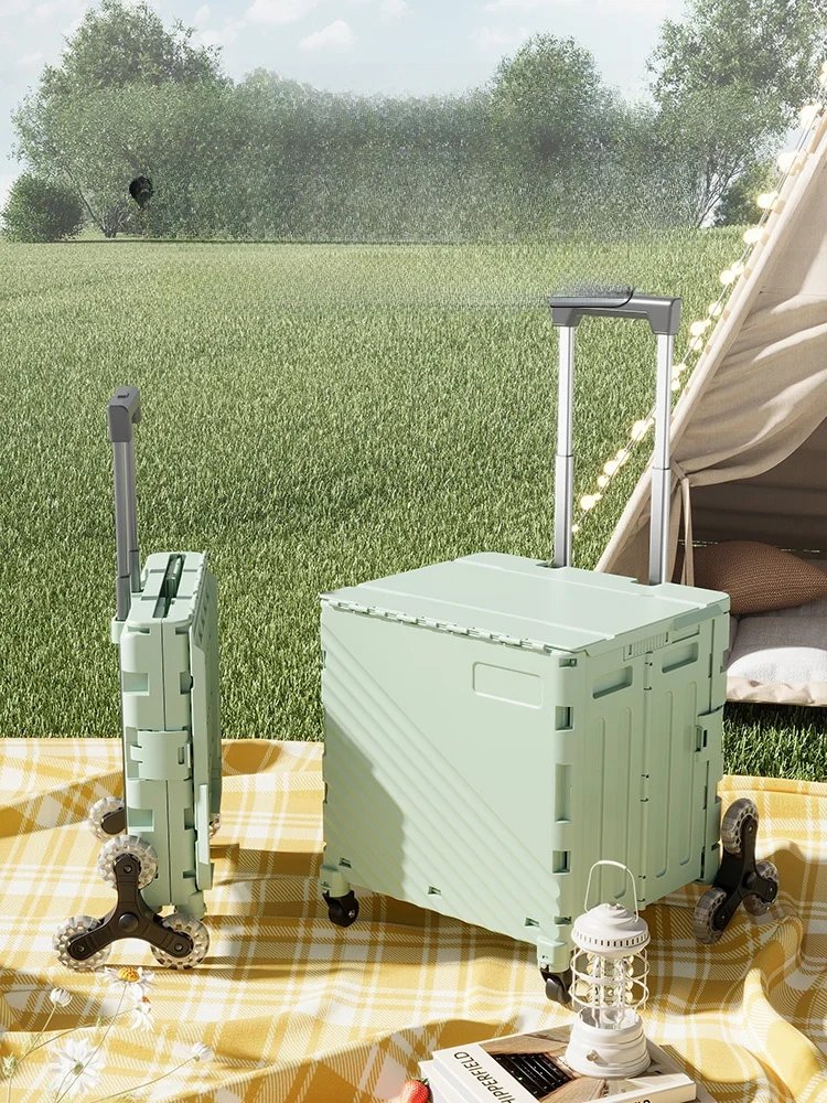 portable-small-shopping-cart-vegetable-buying-car-hand-pull-camping-stall-setting-up-cart-foldable-plastic-body-aluminum-allo