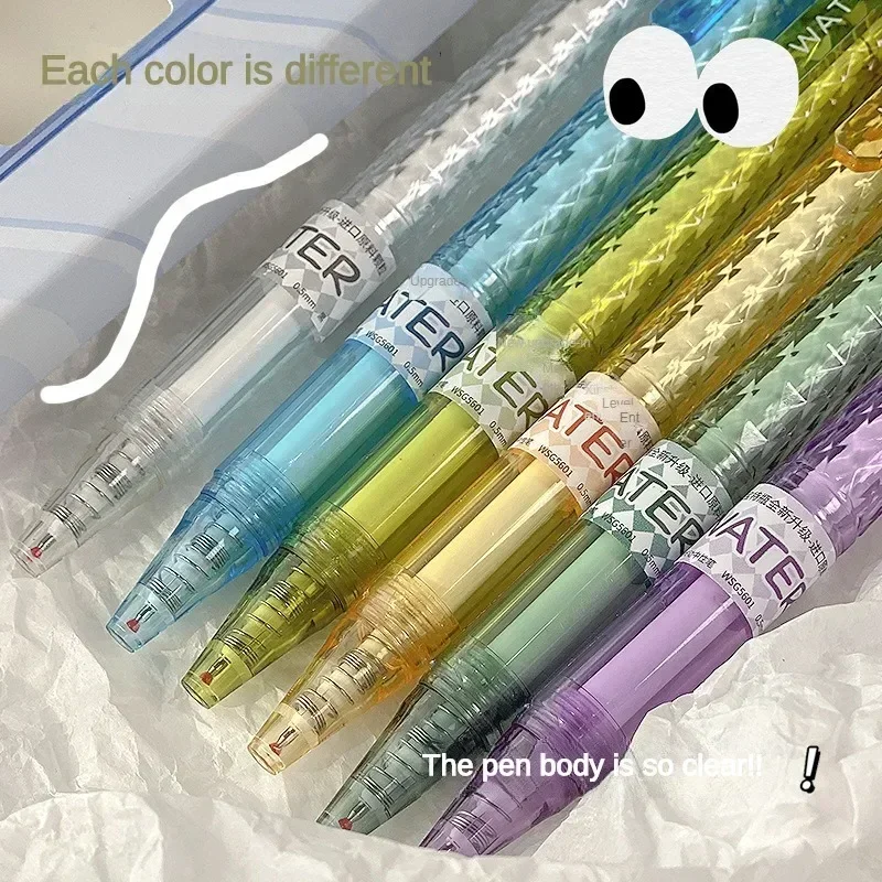 0.5 ST Penna gel ad asciugatura rapida a doppia perla Penna per scrittura a pressione Stella Penna a colori con diamanti Corpo Inchiostro resistente all'acqua Forniture per ufficio scolastico