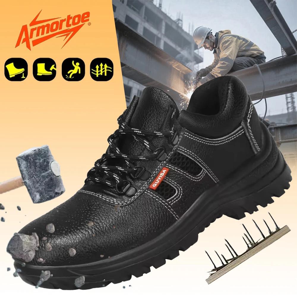 

ArmorToe Steel Toe Safety Shoes Anti-smash Anti-stabbing Waterproof Wear-resistant Work Shoes Comfortable #Armor2658