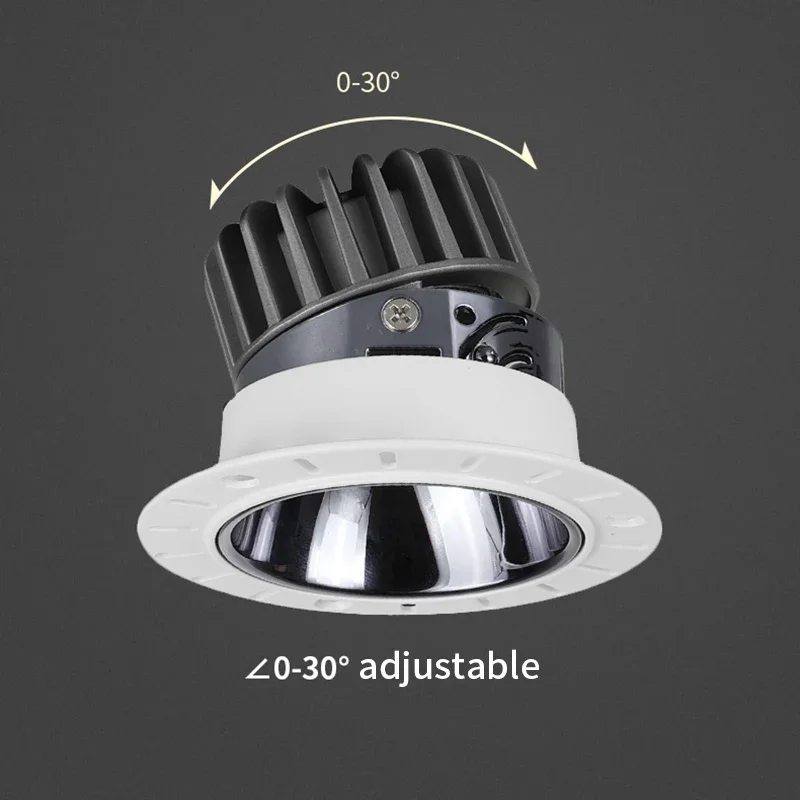 LED typu Downlight 12W AC220V 220v wpuszczany reflektor bez obramowania oprawa sufitowa oświetlenie aluminiowe sypialnia kuchnia kryty lampa halogen