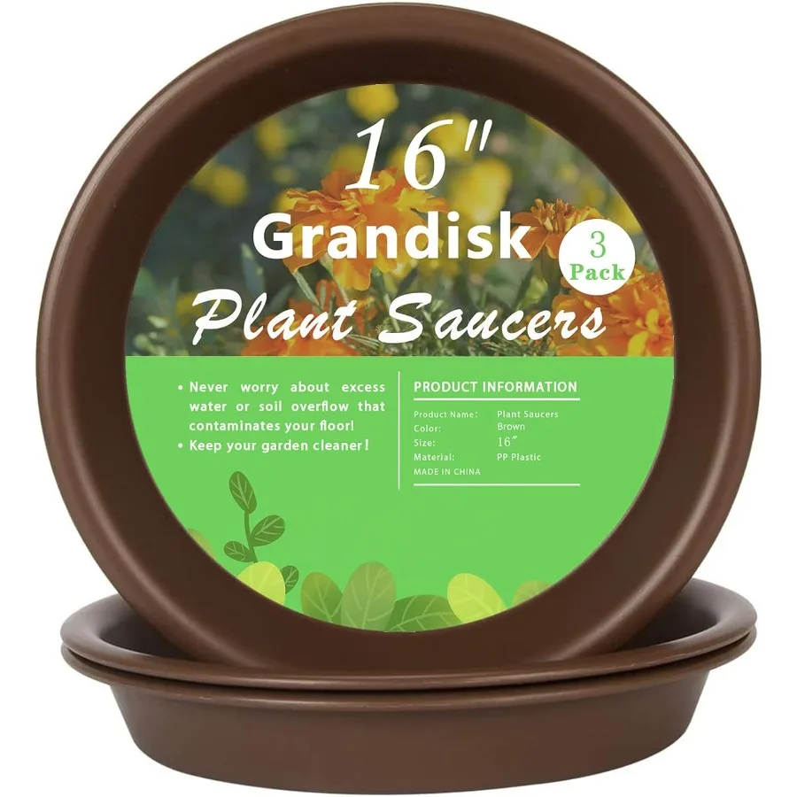 

Plant Saucer 16 inchHeavy Large Planter Durable Thicker Plastic Plant Trays for Indoors and Outdoor Plant Saucer Drip Trays Bro