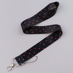 Red Love Lanyards for Key Minimalist Style Neck Strap For Card Badge Gym Keychain Key Holder DIY Hanging Rope Phone Accessories