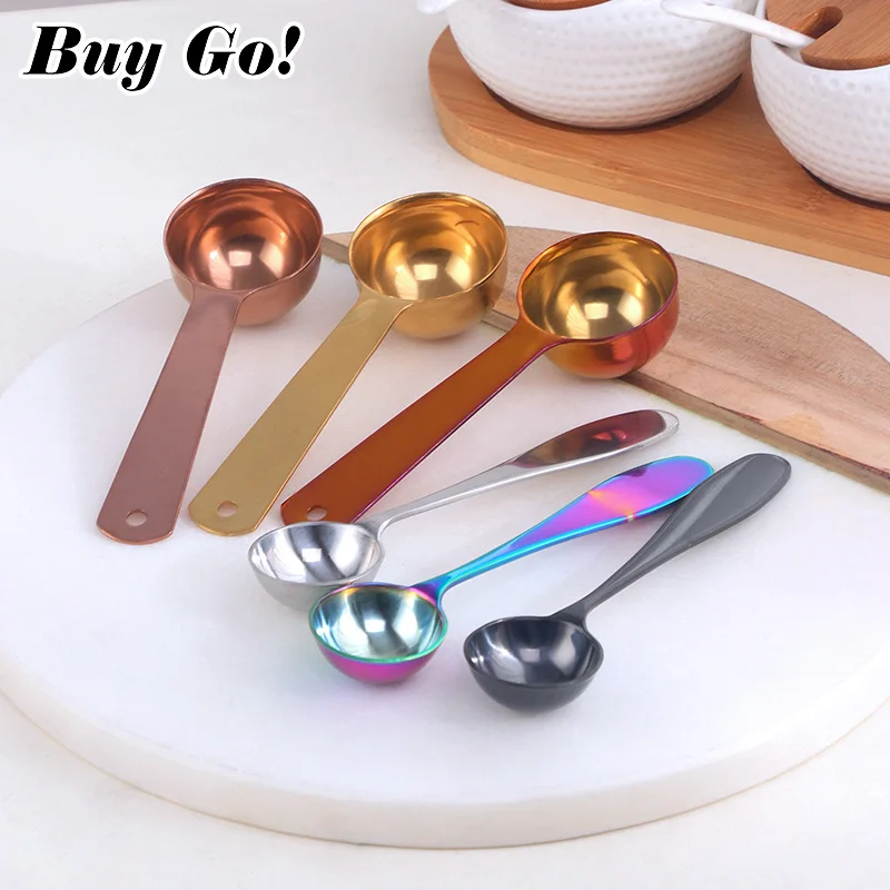 2Pcs Multipurpose Food-grade Stainless Steel Measuring Spoon 5/20ml Coffee Powder Spice Measure Scoop Kitchen Baking Tools