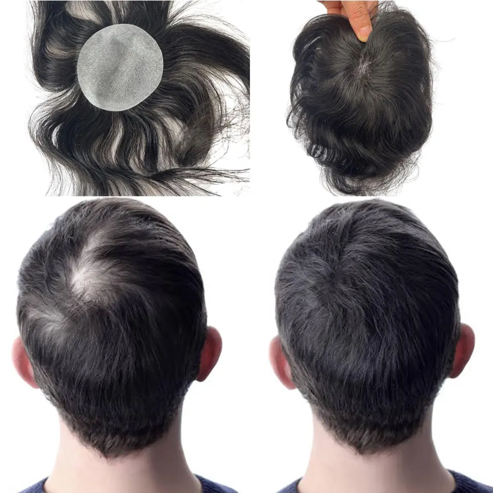 テス・バルドスポットヘアパッチ男性用フルpuスキンベースカバーアップヘアピース人毛ヘアピース交換システムヘアピース