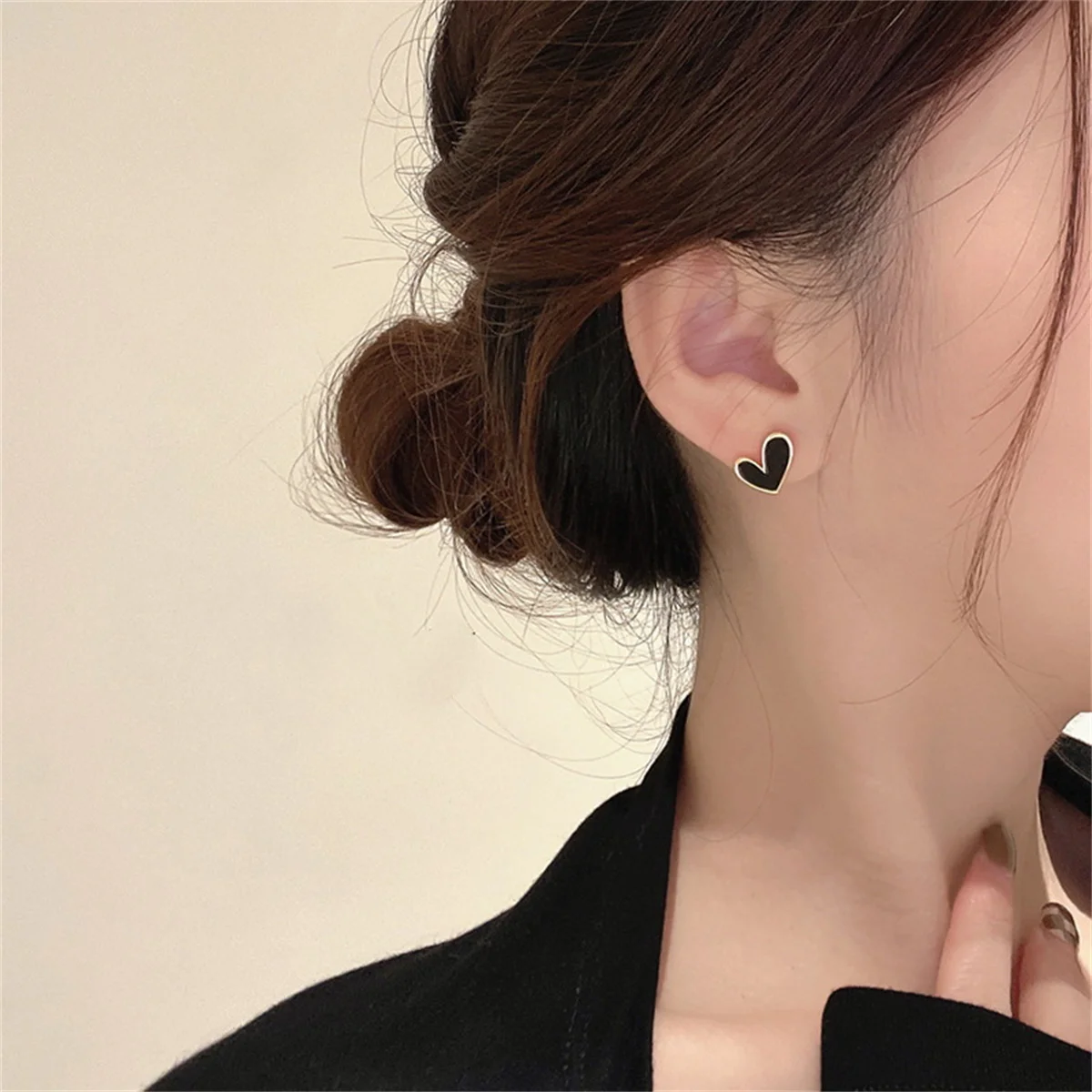 Neue Koreanische Süße Nette Herz Stud Ohrringe für Frauen Mädchen Mode Blau Glasur Ästhetische Geometrische Ohrringe Minimalistischen Schmuck Geschenk – Detail 13