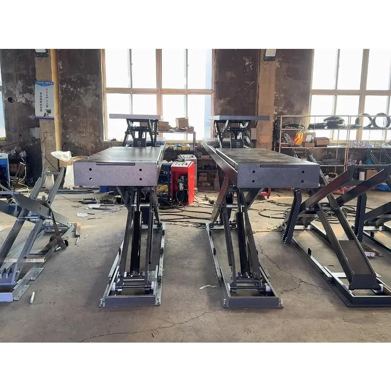 Buried 6000KG New Wheel Alignment Hydraulic Scissor Lift Double Cylinder Scissor Car Lift