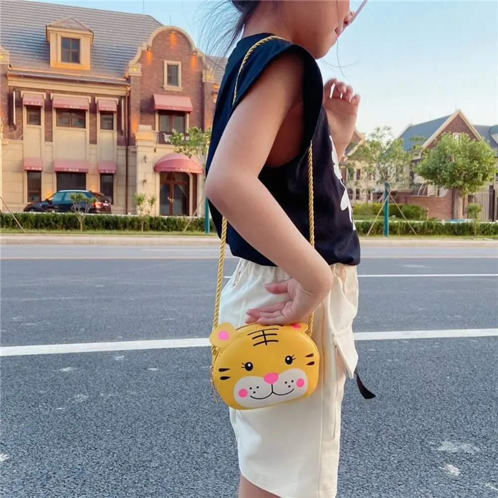 Cute Cartoon Children Crossbody Bags Small Animals PU Leather Shoulder Bag Small Coin Purse Handbag Mini Messenger Bag