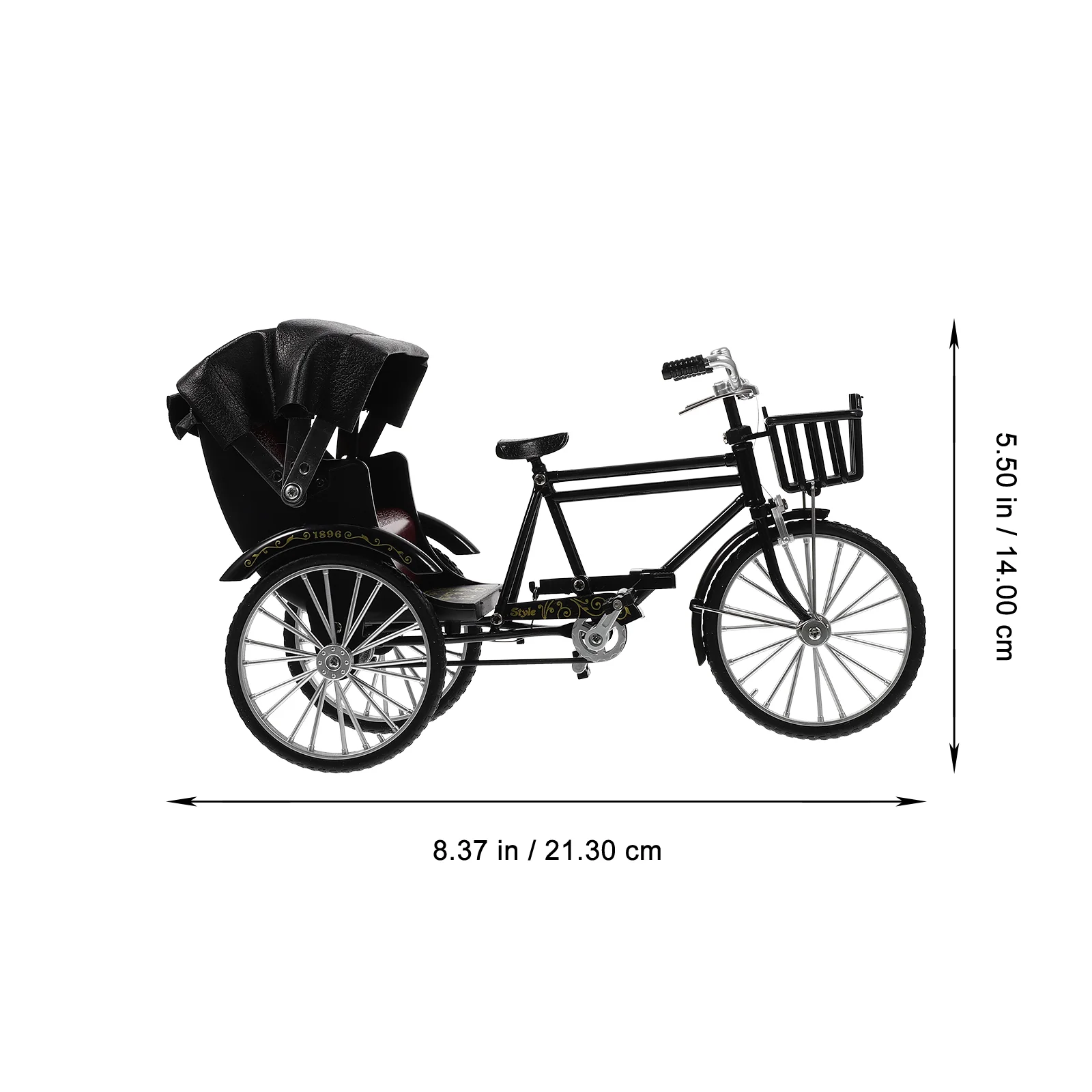 Vintage Mini Triciclo Finger Bike para Home Decor, Decoração do escritório, Ornamentos de arte, Figurinhas Escultura, Presentes Pretos