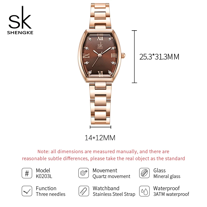 Shengke Top Brand Ladies Quartz Wristwatches SK Fashion Women\'s Watches Original Elegant Gifts Clock HM Relógios Femininos