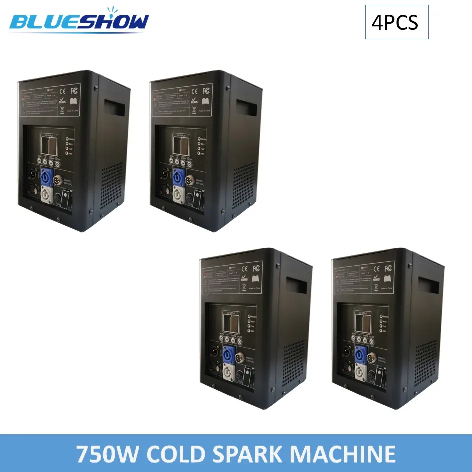 4pcs 750W Cold Spark Machine Ti Powder 700w Sparkler Machine DMX