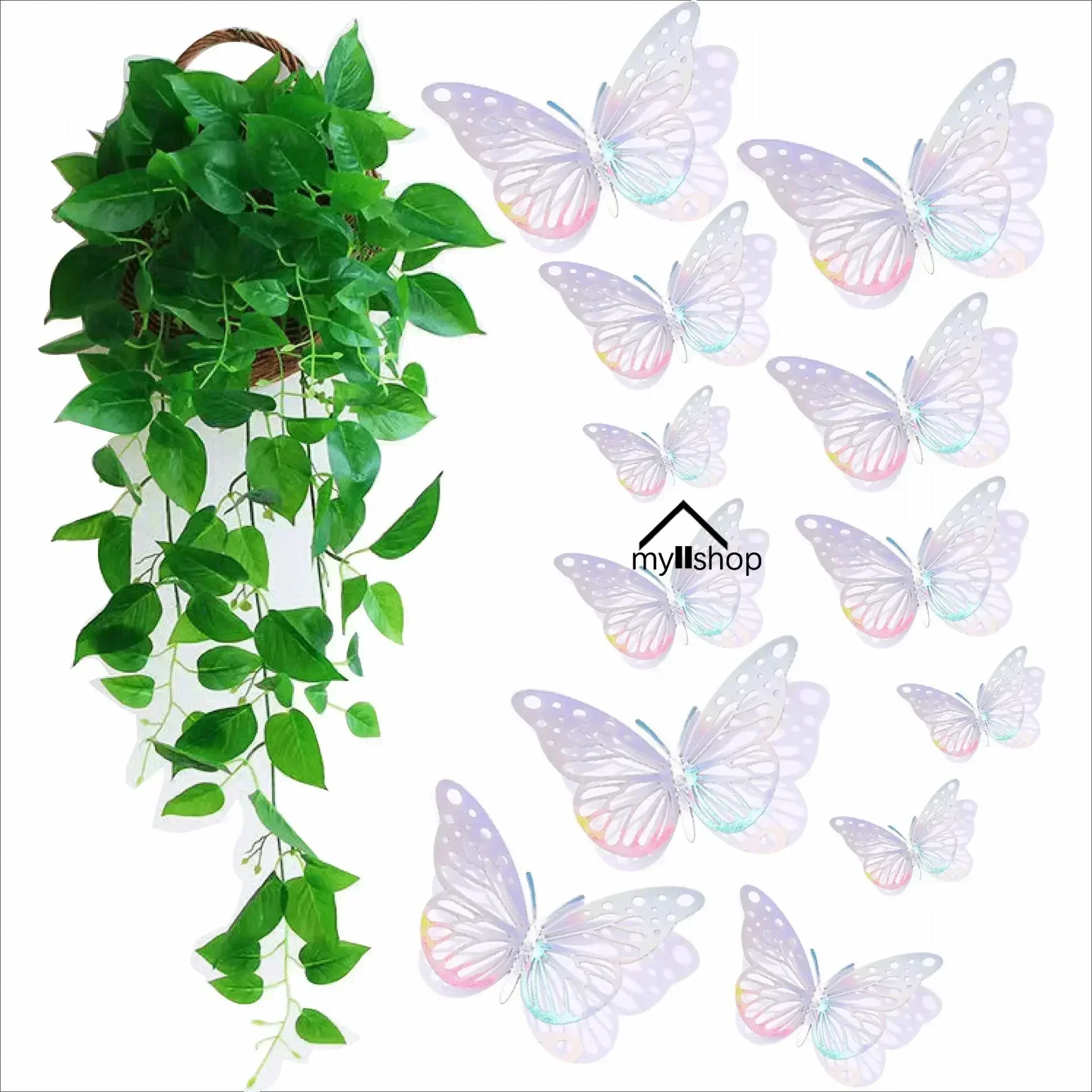 12pcs Wall Decoration Artificial Butterfly Happy Birthday Cake Topper 3D DIY Home Fridge Decal Self Adhesive Party Wedding Decor