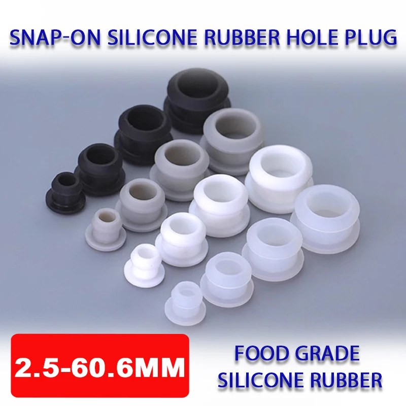 1-10pc Snap-on Silicone Rubber Cap 2.5-60mm T Type Hole Plug Cover Blanking End Cap Tube Inserts Bung Seal Stopper Sealing Plug