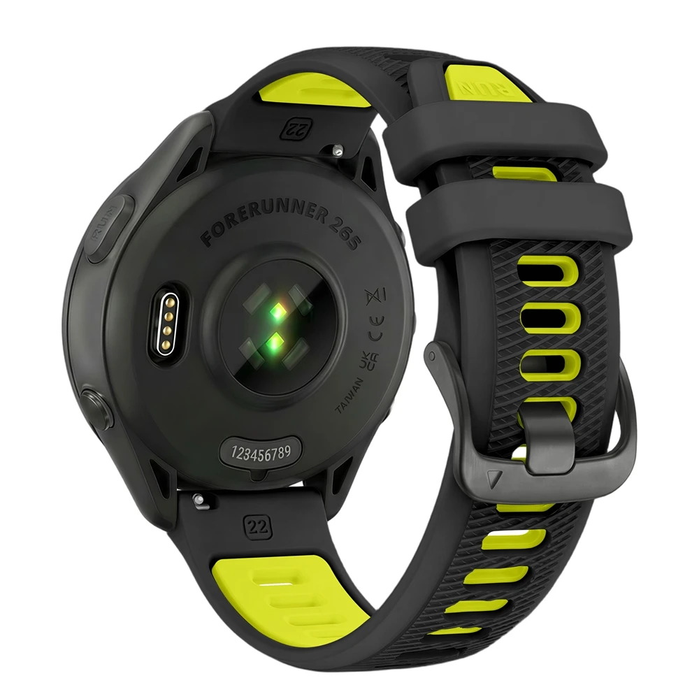 Universelles 22-mm-Sport-Silikonarmband für Garmin Forerunner 265 255 Musikband für Vivoactive 4/Venu 4 45 mm Armband-Uhrenarmband – Detail 18