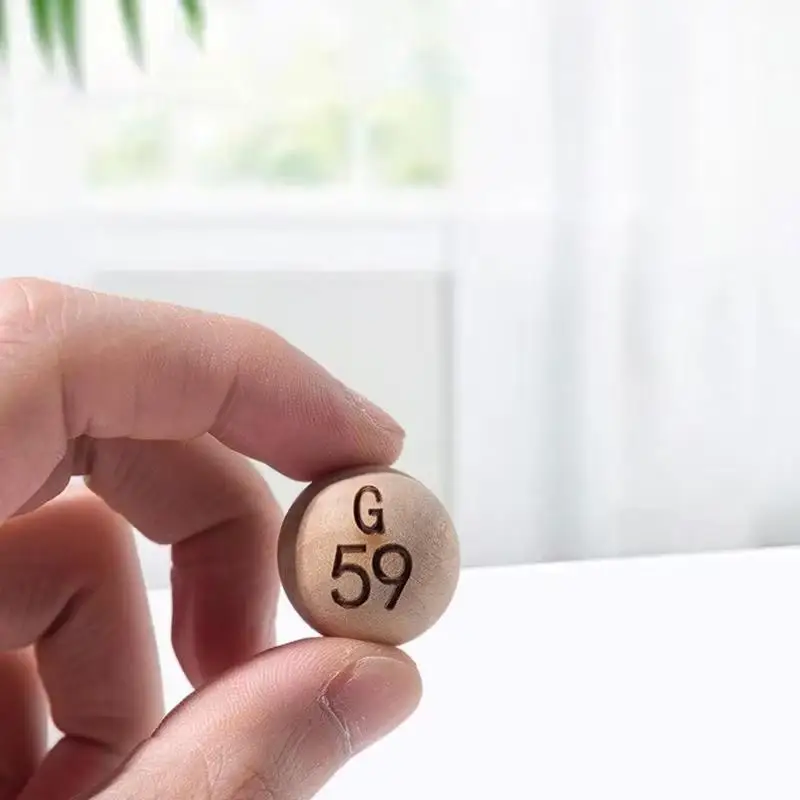 【OD】75Pcs Natural Bingo Balls With Engraved Letters And Number Reusable For Game Parties Family Gatherings Smooth