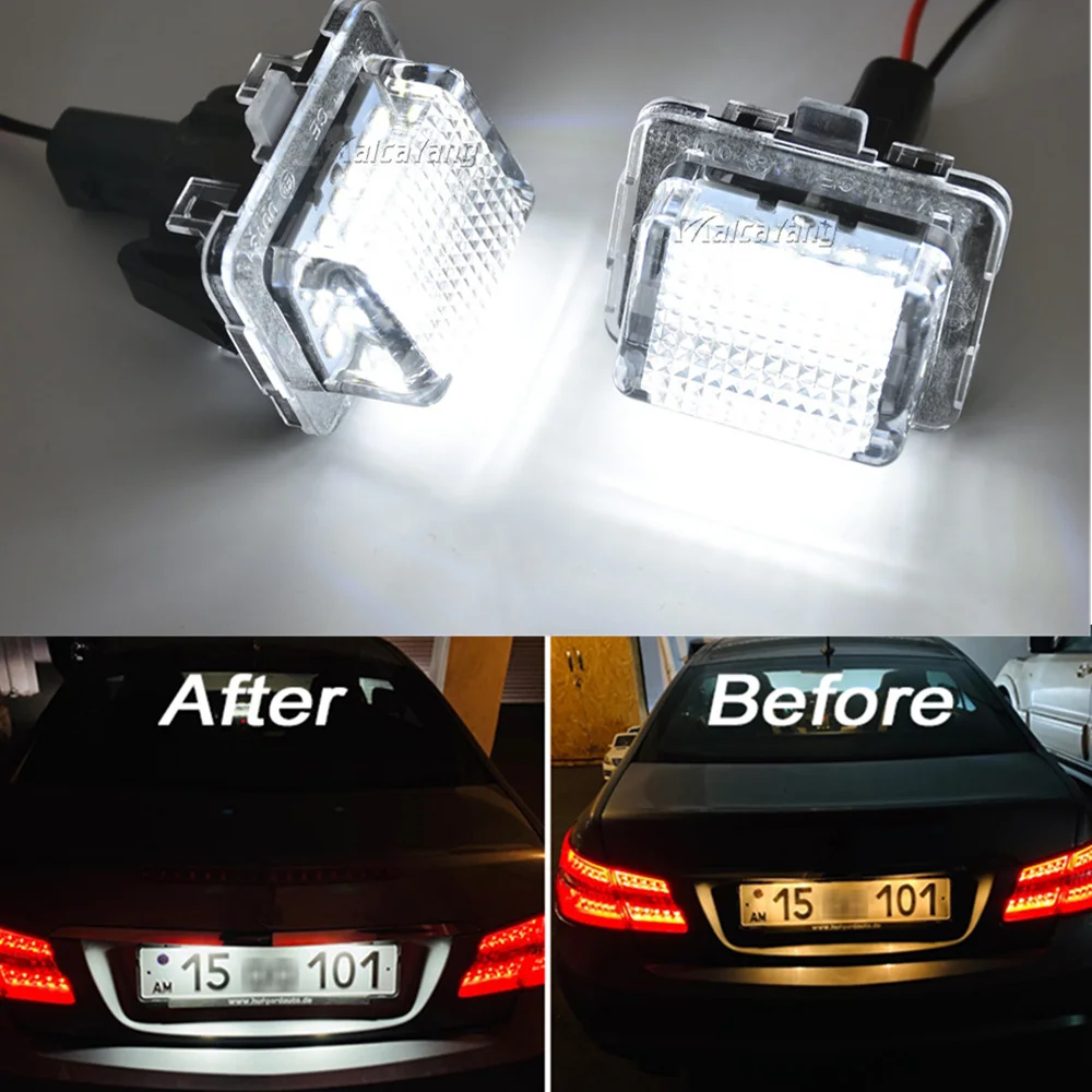 

2 шт./компл. для Mercedes Benz C E CL Class W204 W212 C207 W221 S204 C216 12 В светодиодная лампа освещения номерного знака автомобиля замена Canbus
