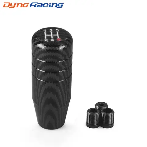 8.5CM Aluminum Carbon Filter Black Gear Shift Knob Racing Universal Manual Transmission Shifter Lever Knob With three adapters