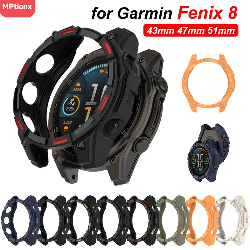 Case for Garmin Fenix 8 43mm 51mm 47mm Protective Anti-scratch Soft TPU Silicone Cover for Garmin Fenix 8 43/47/51mm Accessories