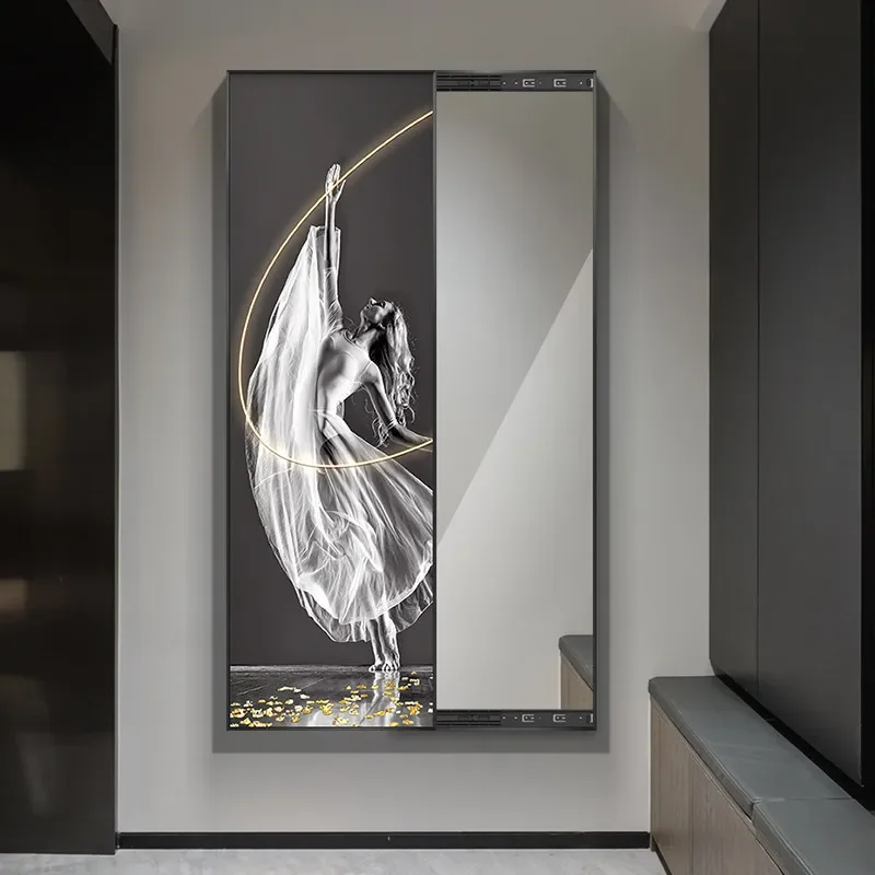 Beauty simple entrance mirror painting hidden dressing gym hidden full length bedroom contact