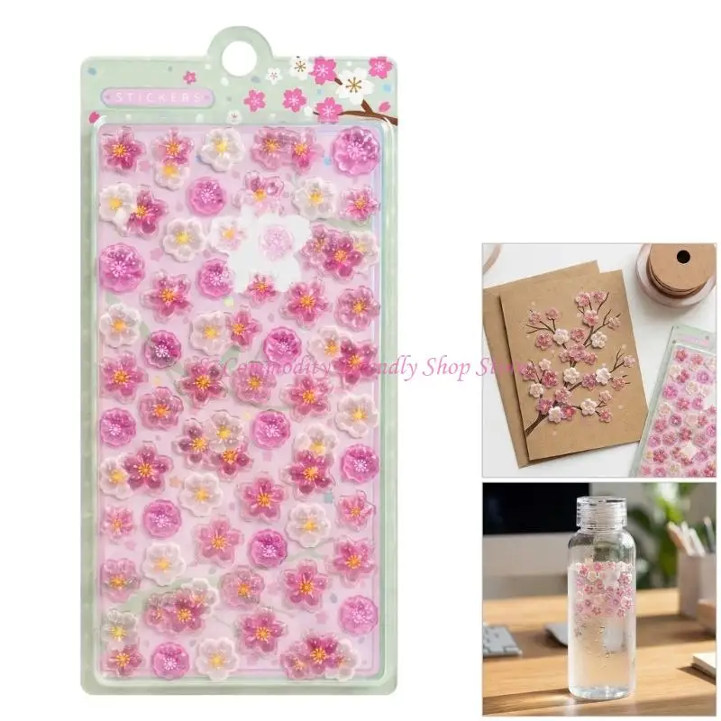 85AE 3D Flower Embossed Stickers for Kids Room Decoration Creative Activity Wall Art