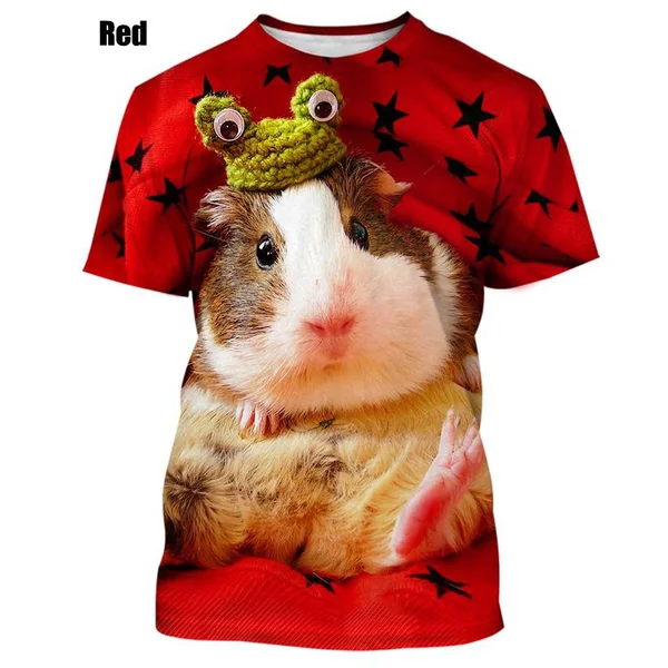 Funny Animal Guinea Pig 3d Print Summer Men Women Streetwear O-Neck T-shirt Oversized Casual TShirt Trend Fashion Unisex Clothes