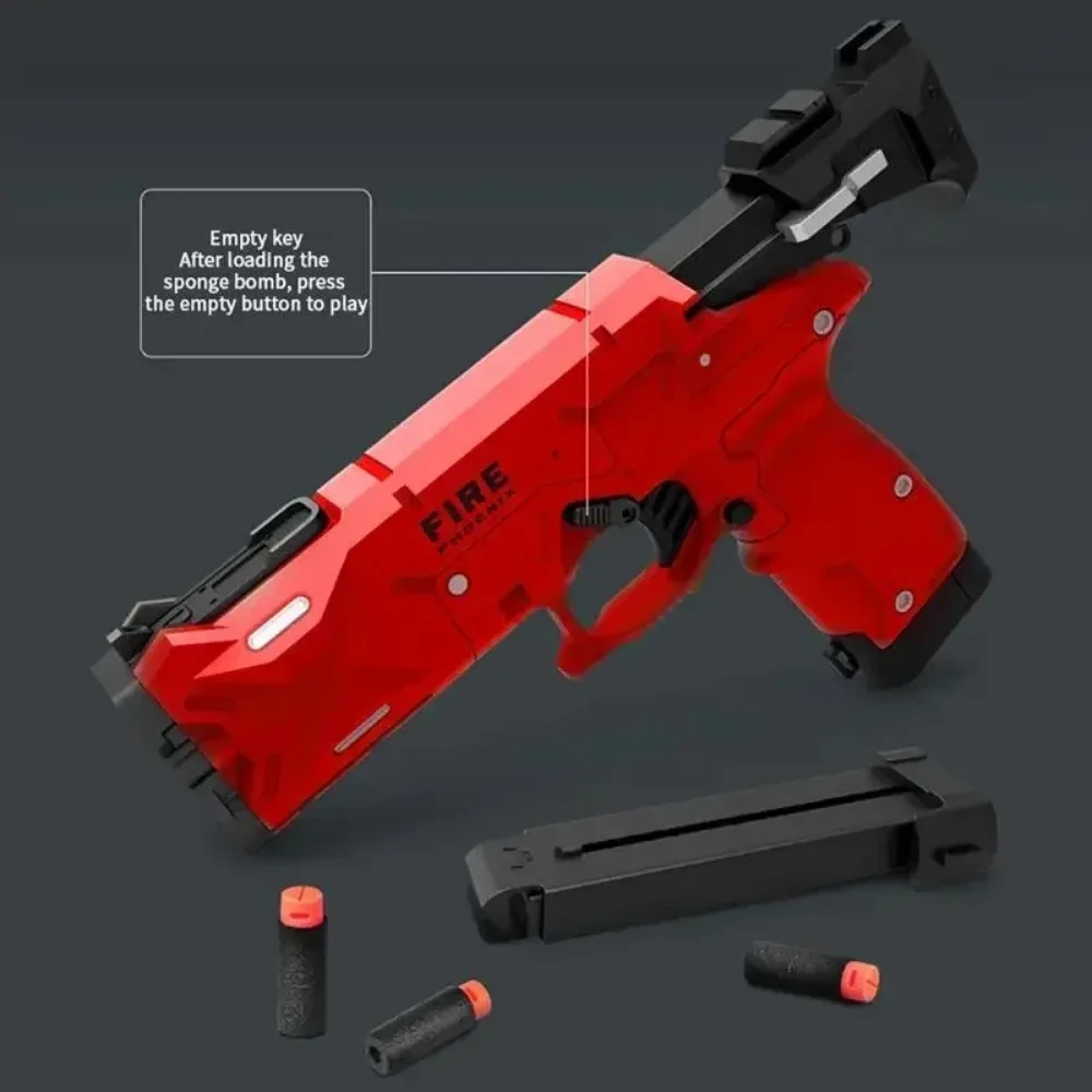 Zabawkowy pistolet na miękkie naboje, ręcznie ładowany, dla dzieci, do strzelania na zewnątrz, idealny do gier CS, prezent świąteczny dla chłopca.