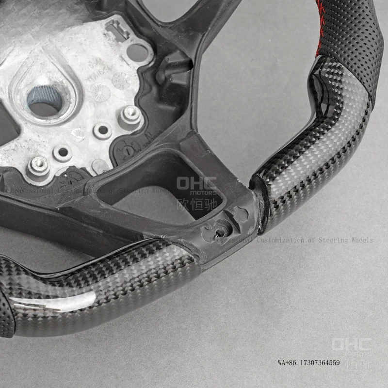 Suitable for 2015-2019 McLaren 570 supercar modification and upgrade to carbon fiber sports flat-bottom car steering wheel